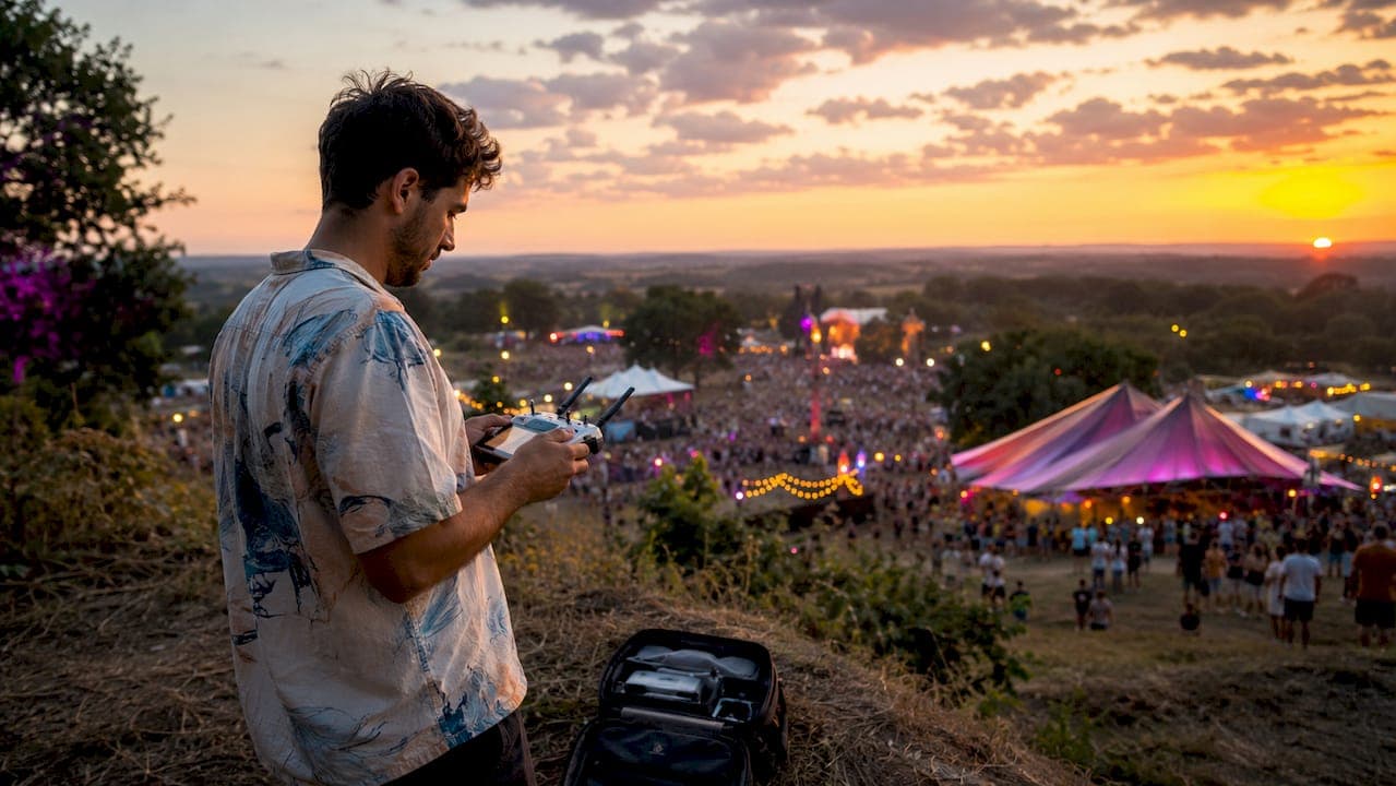 Workflow vidéo aérienne festival : guide 2026